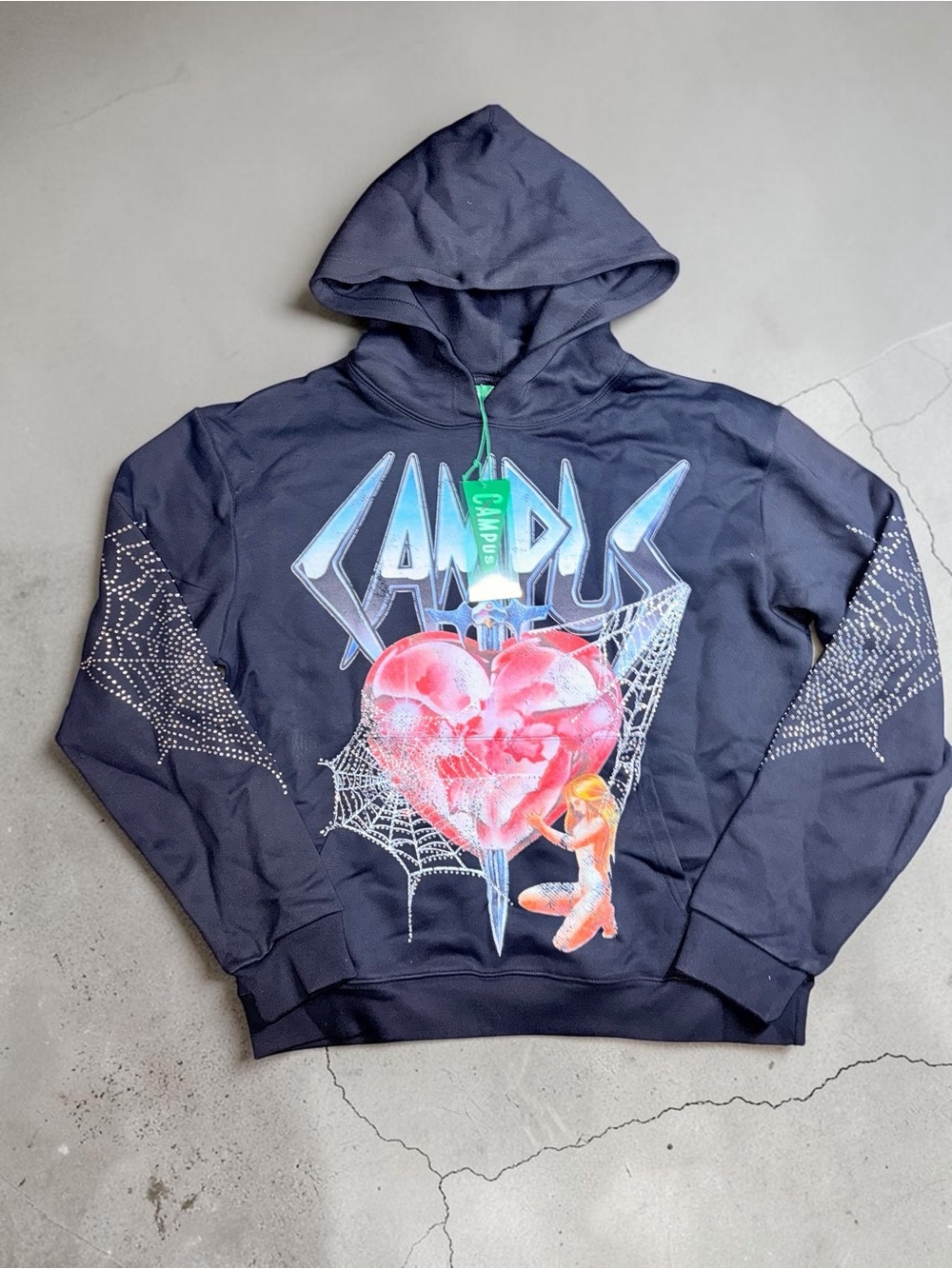 Campus broken web hoodie size XL NWT